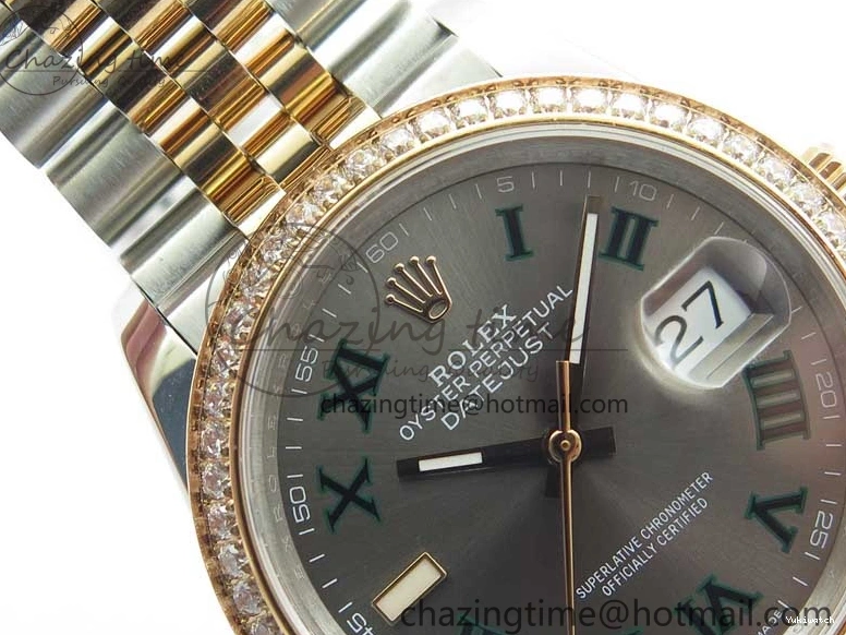 BP Bracelet Roman Dial on 36 Best Edition 1:1 DateJust SS Gray Maker RG Jubilee 126281 0418